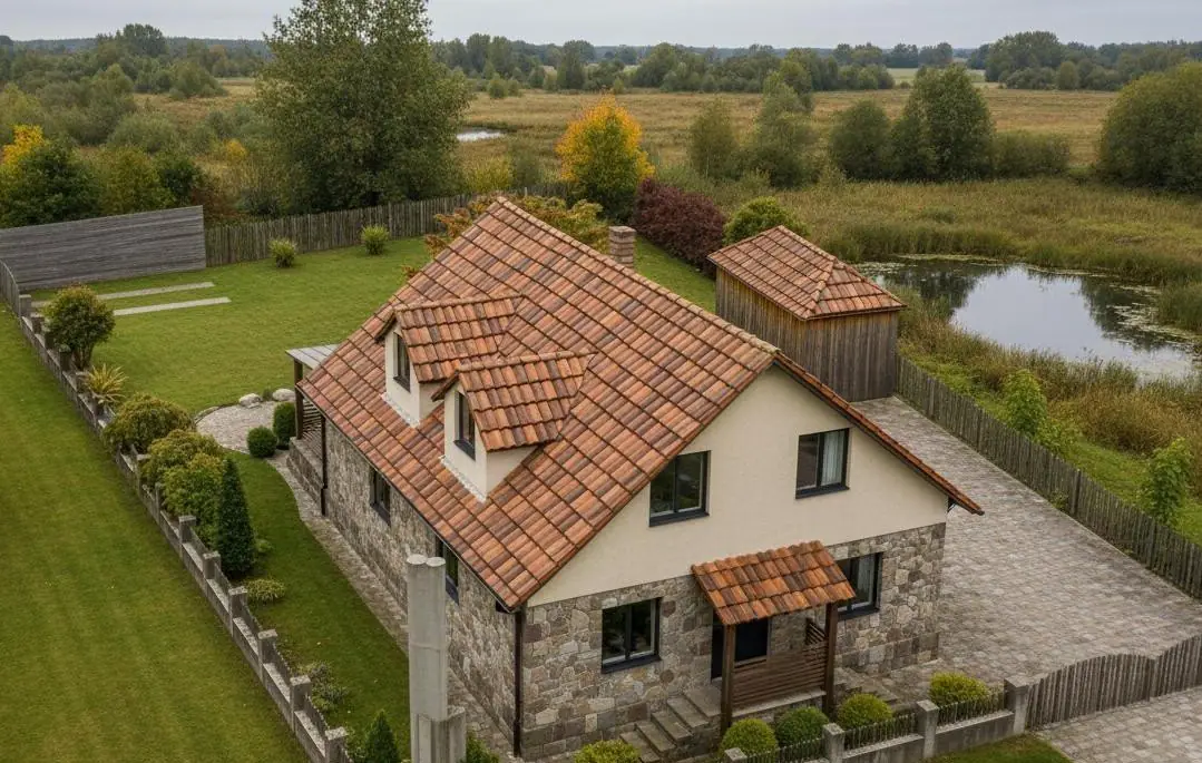Vizualizácia domu a záhrady z nadhľadu
