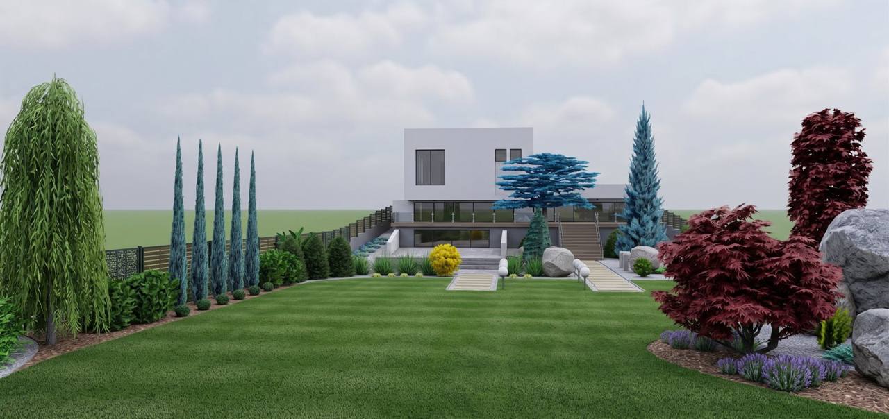 Záhrada Cedrus – projekt modernej záhrady